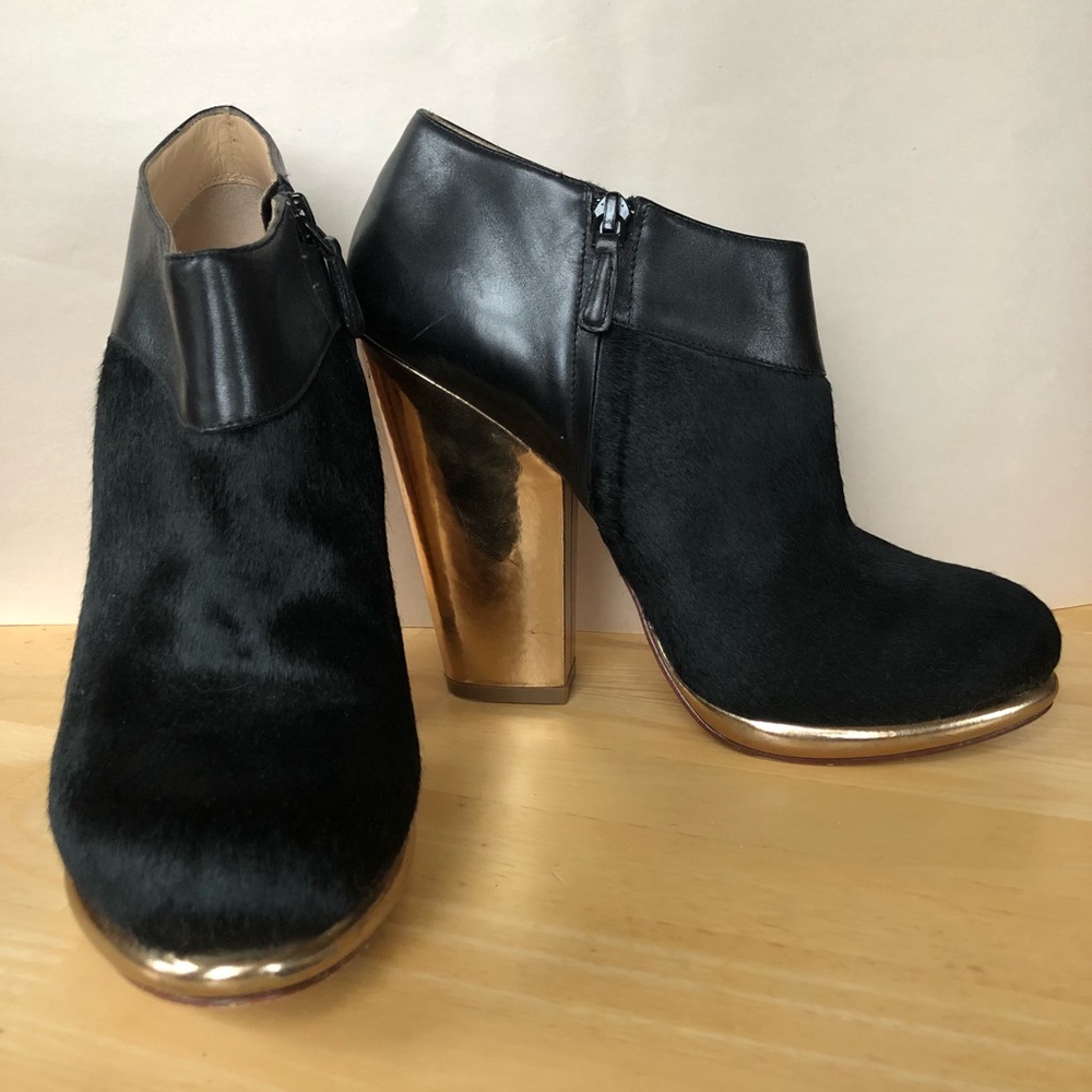 Cole Haan Black Cow Hair Booties